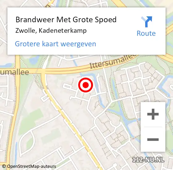 Locatie op kaart van de 112 melding: Brandweer Met Grote Spoed Naar Zwolle, Kadeneterkamp op 25 februari 2014 12:41