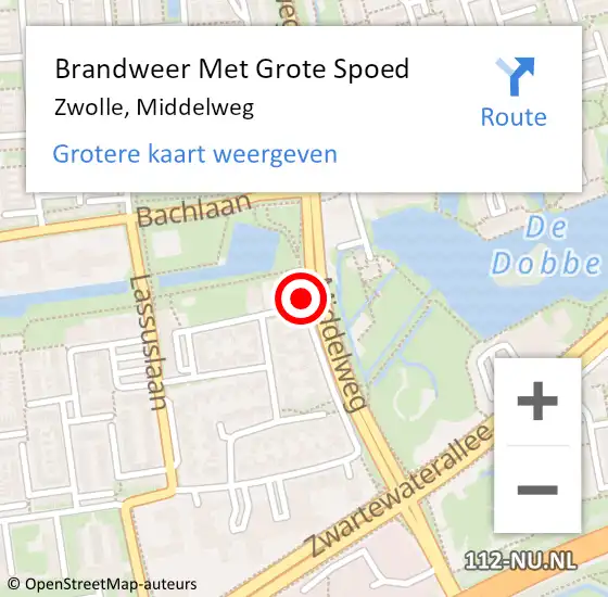 Locatie op kaart van de 112 melding: Brandweer Met Grote Spoed Naar Zwolle, Middelweg op 23 mei 2018 11:22