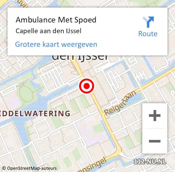 Locatie op kaart van de 112 melding: Ambulance Met Spoed Naar Capelle aan den IJssel op 23 mei 2018 12:49