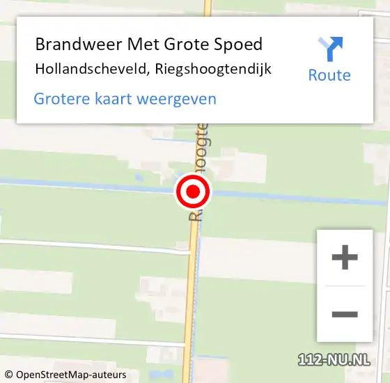 Locatie op kaart van de 112 melding: Brandweer Met Grote Spoed Naar Hollandscheveld, Riegshoogtendijk op 23 mei 2018 14:05