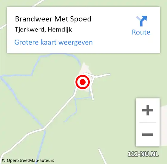 Locatie op kaart van de 112 melding: Brandweer Met Spoed Naar Tjerkwerd, Hemdijk op 23 mei 2018 14:53