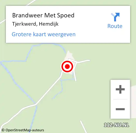 Locatie op kaart van de 112 melding: Brandweer Met Spoed Naar Tjerkwerd, Hemdijk op 23 mei 2018 15:03