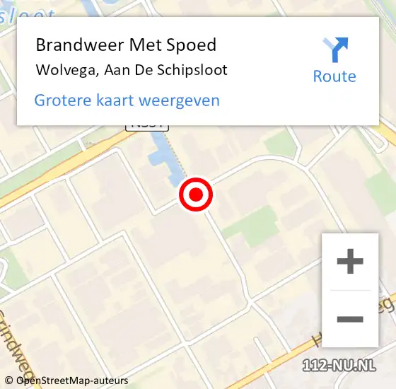 Locatie op kaart van de 112 melding: Brandweer Met Spoed Naar Wolvega, Aan De Schipsloot op 23 mei 2018 15:13