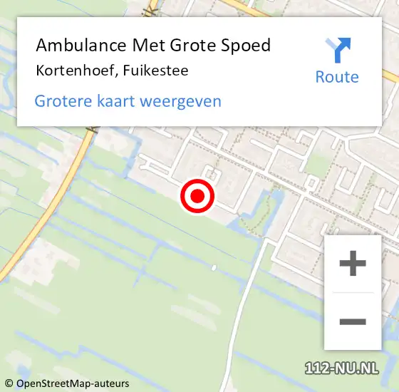 Locatie op kaart van de 112 melding: Ambulance Met Grote Spoed Naar Kortenhoef, Fuikestee op 25 februari 2014 13:06