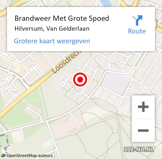 Locatie op kaart van de 112 melding: Brandweer Met Grote Spoed Naar Hilversum, Van Gelderlaan op 23 mei 2018 15:47