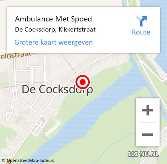 Locatie op kaart van de 112 melding: Ambulance Met Spoed Naar De Cocksdorp, Kikkertstraat op 23 mei 2018 16:22