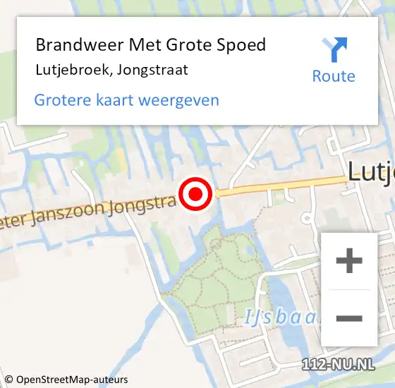 Locatie op kaart van de 112 melding: Brandweer Met Grote Spoed Naar Lutjebroek, Jongstraat op 23 mei 2018 16:37