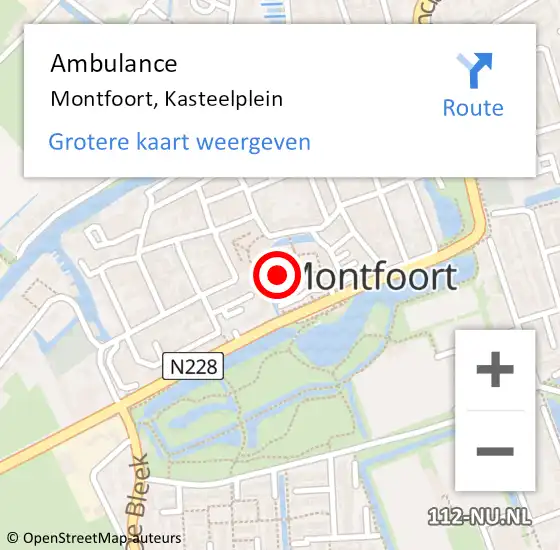 Locatie op kaart van de 112 melding: Ambulance Montfoort, Kasteelplein op 23 mei 2018 18:22
