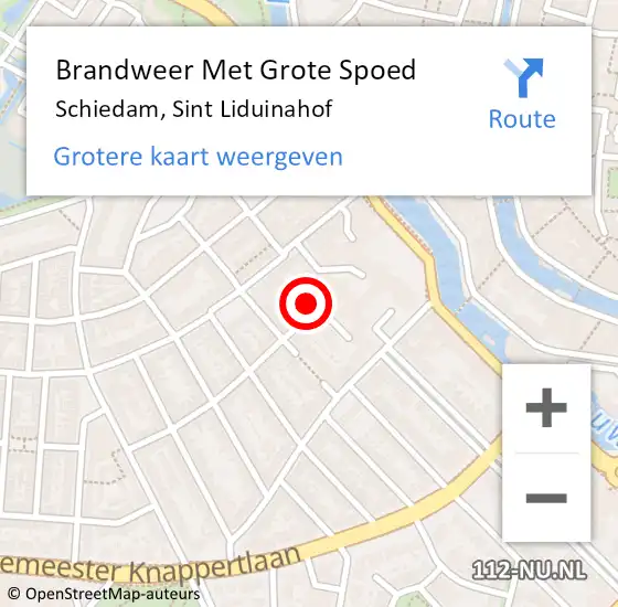 Locatie op kaart van de 112 melding: Brandweer Met Grote Spoed Naar Schiedam, Sint Liduinahof op 23 mei 2018 19:21