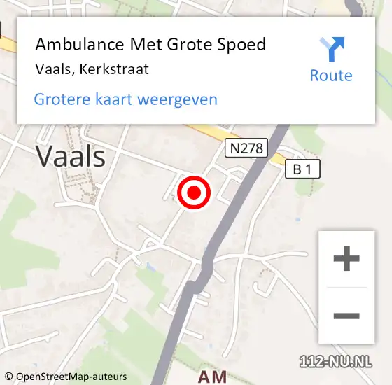 Locatie op kaart van de 112 melding: Ambulance Met Grote Spoed Naar Vaals, Kerkstraat op 23 mei 2018 19:48