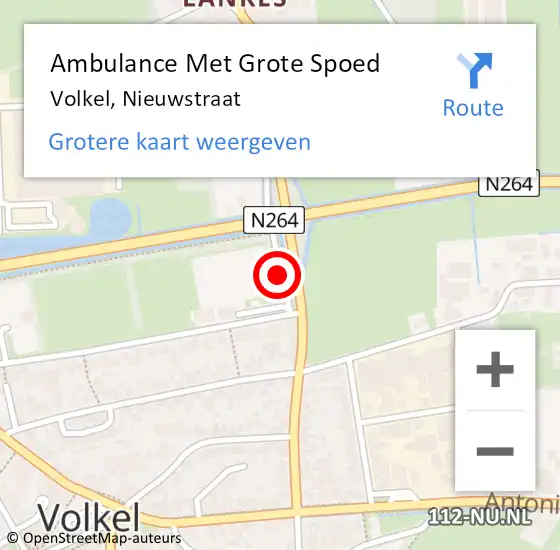 Locatie op kaart van de 112 melding: Ambulance Met Grote Spoed Naar Volkel, Nieuwstraat op 23 mei 2018 20:17