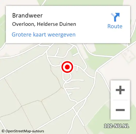 Locatie op kaart van de 112 melding: Brandweer Overloon, Helderse Duinen op 23 mei 2018 20:17