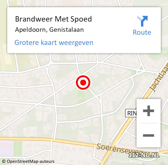 Locatie op kaart van de 112 melding: Brandweer Met Spoed Naar Apeldoorn, Genistalaan op 23 mei 2018 20:59