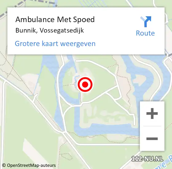 Locatie op kaart van de 112 melding: Ambulance Met Spoed Naar Bunnik, Vossegatsedijk op 23 mei 2018 22:13