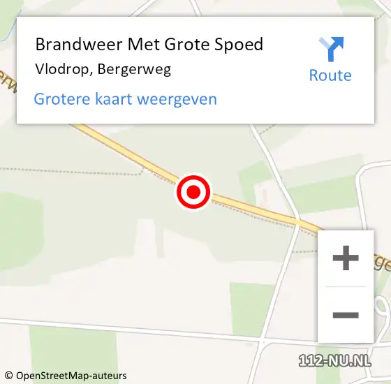 Locatie op kaart van de 112 melding: Brandweer Met Grote Spoed Naar Vlodrop, Bergerweg op 23 mei 2018 23:01