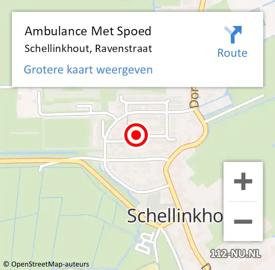 Locatie op kaart van de 112 melding: Ambulance Met Spoed Naar Schellinkhout, Ravenstraat op 23 mei 2018 23:55