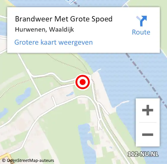 Locatie op kaart van de 112 melding: Brandweer Met Grote Spoed Naar Hurwenen, Waaldijk op 25 februari 2014 13:42