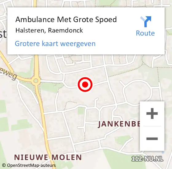 Locatie op kaart van de 112 melding: Ambulance Met Grote Spoed Naar Halsteren, Raemdonck op 24 mei 2018 02:18