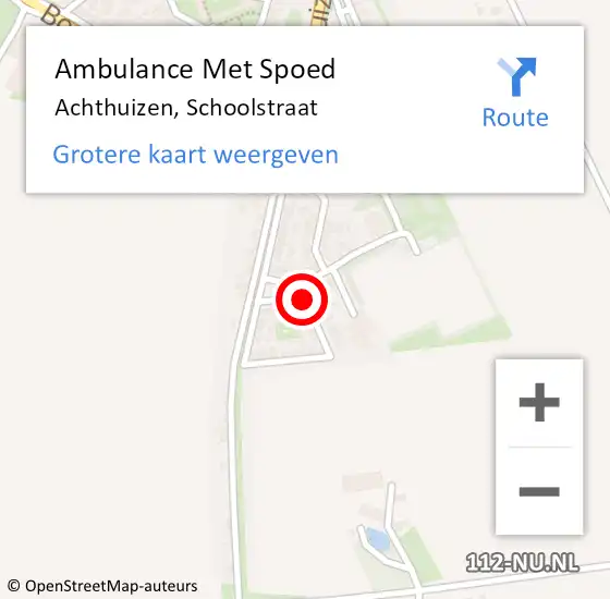 Locatie op kaart van de 112 melding: Ambulance Met Spoed Naar Achthuizen, Schoolstraat op 24 mei 2018 05:59