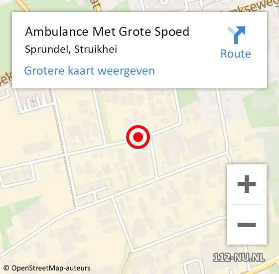 Locatie op kaart van de 112 melding: Ambulance Met Grote Spoed Naar Sprundel, Struikhei op 24 mei 2018 07:12