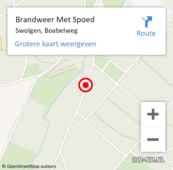 Locatie op kaart van de 112 melding: Brandweer Met Spoed Naar Swolgen, Boabelweg op 24 mei 2018 07:20