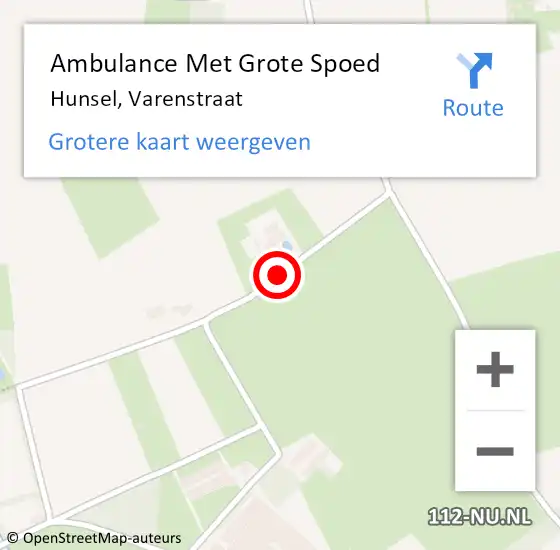 Locatie op kaart van de 112 melding: Ambulance Met Grote Spoed Naar Hunsel, Varenstraat op 24 mei 2018 07:39