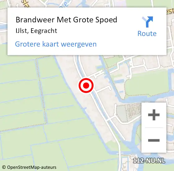 Locatie op kaart van de 112 melding: Brandweer Met Grote Spoed Naar IJlst, Eegracht op 24 mei 2018 09:08