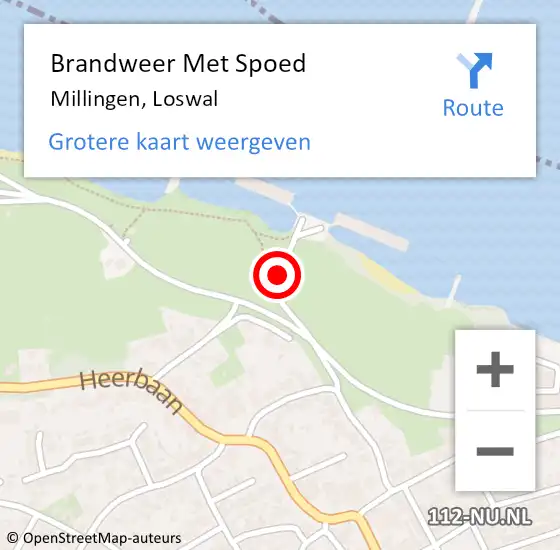 Locatie op kaart van de 112 melding: Brandweer Met Spoed Naar Millingen, Loswal op 24 mei 2018 09:34