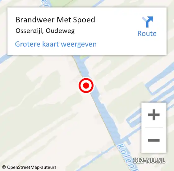 Locatie op kaart van de 112 melding: Brandweer Met Spoed Naar Ossenzijl, Oudeweg op 24 mei 2018 10:47