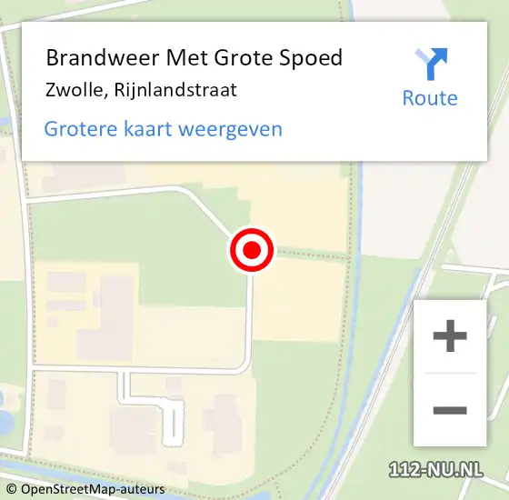 Locatie op kaart van de 112 melding: Brandweer Met Grote Spoed Naar Zwolle, Rijnlandstraat op 24 mei 2018 11:50