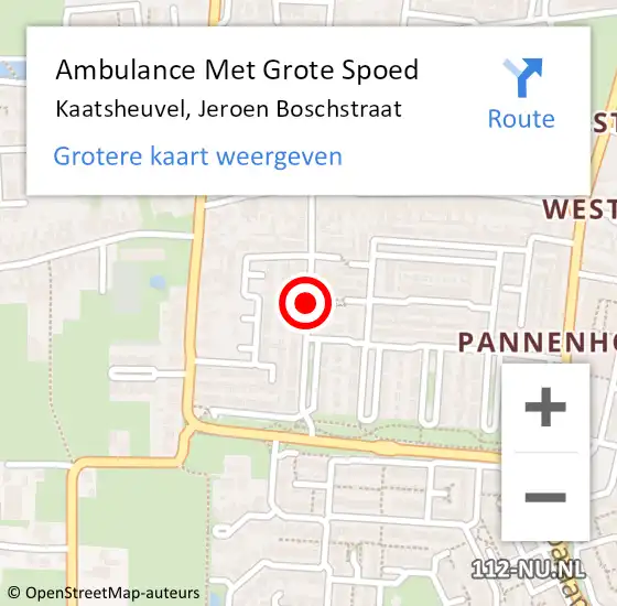 Locatie op kaart van de 112 melding: Ambulance Met Grote Spoed Naar Kaatsheuvel, Jeroen Boschstraat op 24 mei 2018 13:32