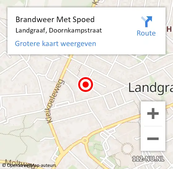 Locatie op kaart van de 112 melding: Brandweer Met Spoed Naar Landgraaf, Doornkampstraat op 24 mei 2018 15:04
