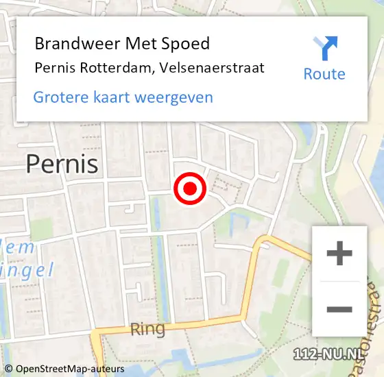 Locatie op kaart van de 112 melding: Brandweer Met Spoed Naar Pernis Rotterdam, Velsenaerstraat op 24 mei 2018 15:24