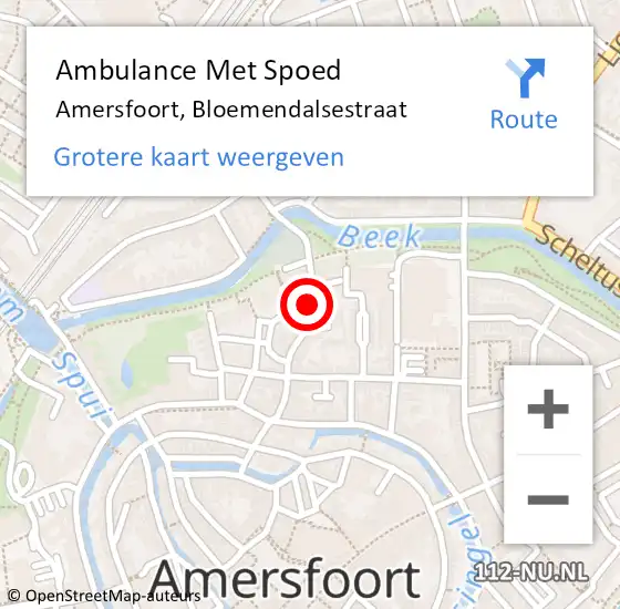 Locatie op kaart van de 112 melding: Ambulance Met Spoed Naar Amersfoort, Bloemendalsestraat op 24 mei 2018 15:29