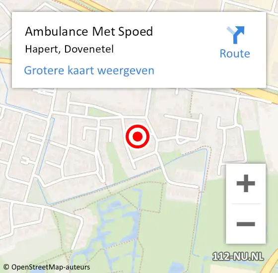 Locatie op kaart van de 112 melding: Ambulance Met Spoed Naar Hapert, Dovenetel op 24 mei 2018 16:40