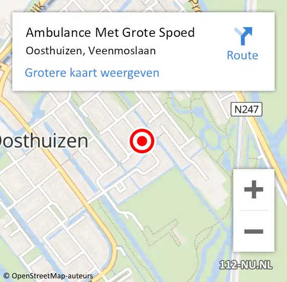 Locatie op kaart van de 112 melding: Ambulance Met Grote Spoed Naar Oosthuizen, Veenmoslaan op 24 mei 2018 16:41