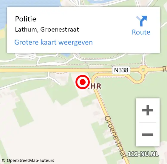 Locatie op kaart van de 112 melding: Politie Lathum, Groenestraat op 24 mei 2018 16:58