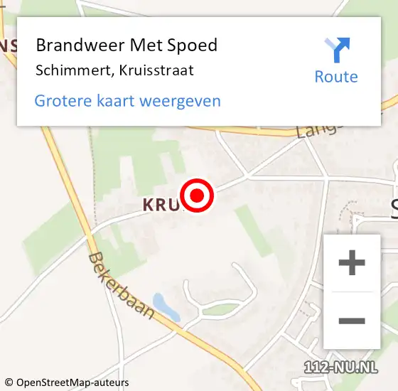 Locatie op kaart van de 112 melding: Brandweer Met Spoed Naar Schimmert, Kruisstraat op 24 mei 2018 21:00