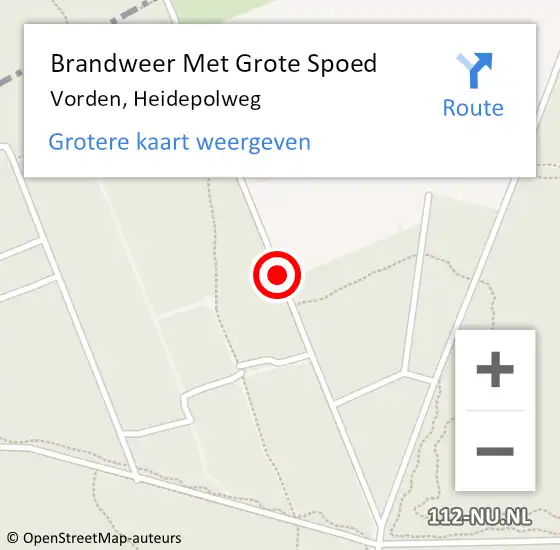 Locatie op kaart van de 112 melding: Brandweer Met Grote Spoed Naar Vorden, Heidepolweg op 24 mei 2018 21:06