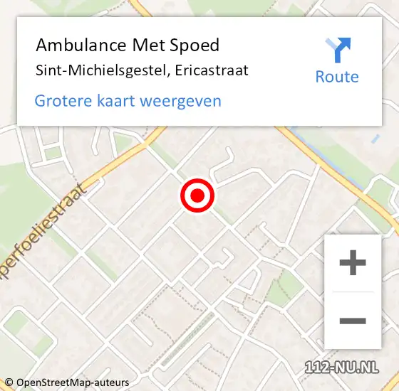 Locatie op kaart van de 112 melding: Ambulance Met Spoed Naar Sint-Michielsgestel, Ericastraat op 24 mei 2018 22:58