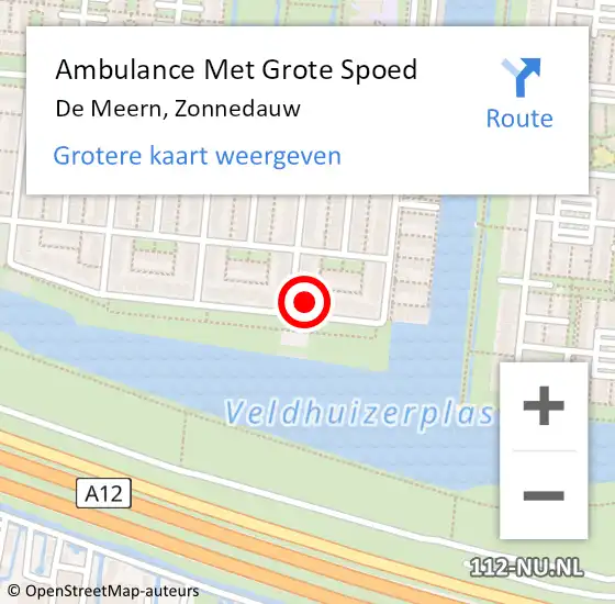 Locatie op kaart van de 112 melding: Ambulance Met Grote Spoed Naar De Meern, Zonnedauw op 25 mei 2018 01:54