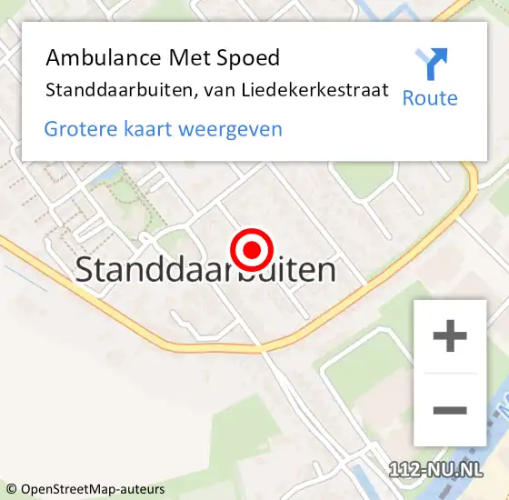 Locatie op kaart van de 112 melding: Ambulance Met Spoed Naar Standdaarbuiten, van Liedekerkestraat op 25 mei 2018 08:06