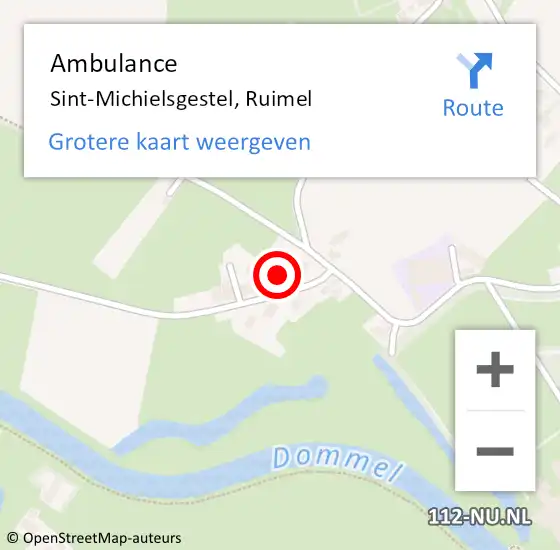 Locatie op kaart van de 112 melding: Ambulance Sint-Michielsgestel, Ruimel op 25 mei 2018 08:46