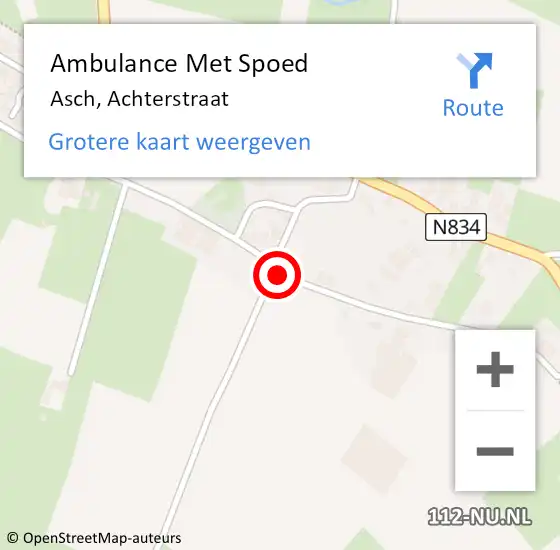 Locatie op kaart van de 112 melding: Ambulance Met Spoed Naar Asch, Achterstraat op 25 mei 2018 10:43