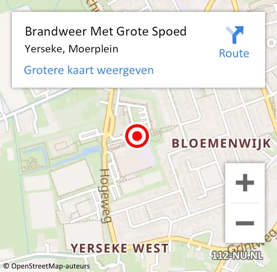 Locatie op kaart van de 112 melding: Brandweer Met Grote Spoed Naar Yerseke, Moerplein op 25 mei 2018 10:45