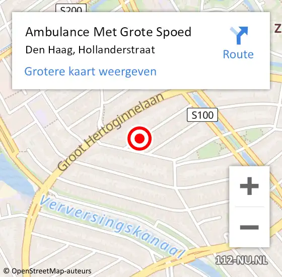 Locatie op kaart van de 112 melding: Ambulance Met Grote Spoed Naar Den Haag, Hollanderstraat op 25 mei 2018 10:52