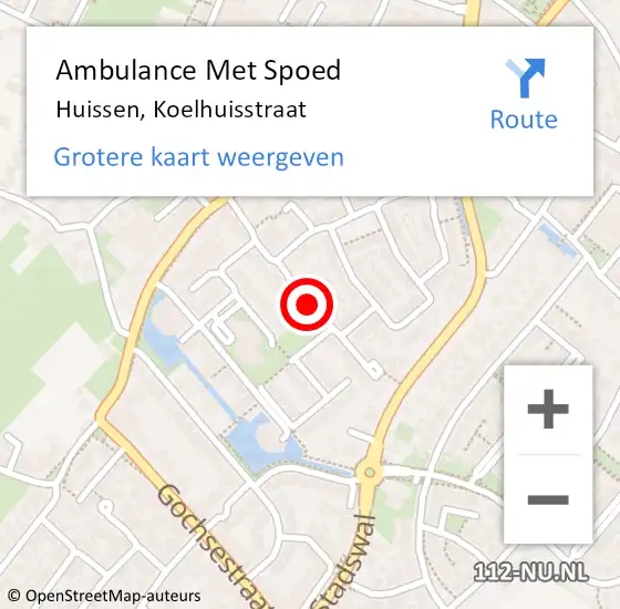Locatie op kaart van de 112 melding: Ambulance Met Spoed Naar Huissen, Koelhuisstraat op 25 mei 2018 11:45