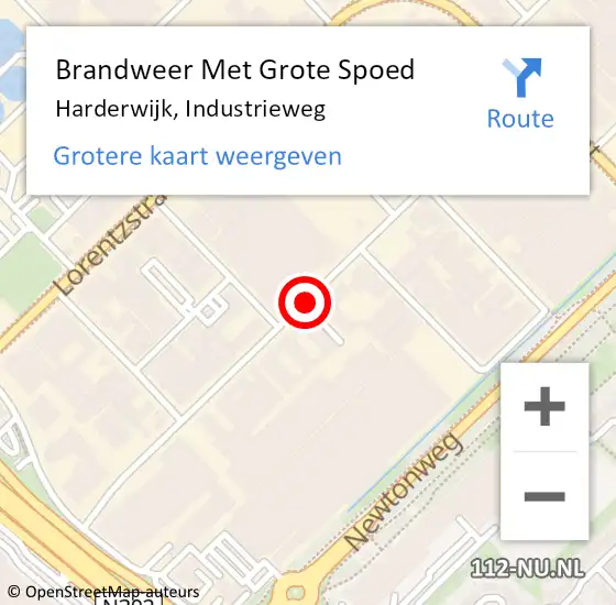 Locatie op kaart van de 112 melding: Brandweer Met Grote Spoed Naar Harderwijk, Industrieweg op 25 mei 2018 14:23