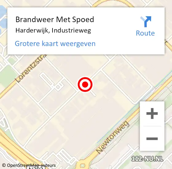 Locatie op kaart van de 112 melding: Brandweer Met Spoed Naar Harderwijk, Industrieweg op 25 mei 2018 14:53