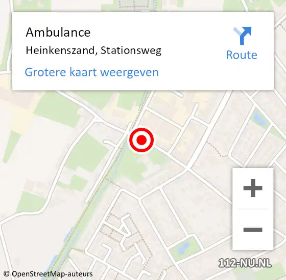 Locatie op kaart van de 112 melding: Ambulance Heinkenszand, Stationsweg op 25 mei 2018 15:58